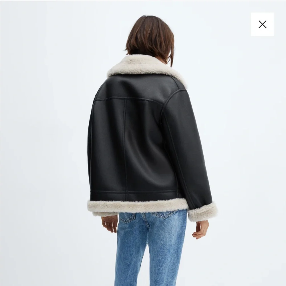 🖤 mango faux shearling-lined biker jacket 🖤
✨ size xs | new with tags ✨ - Picture 3 of 8